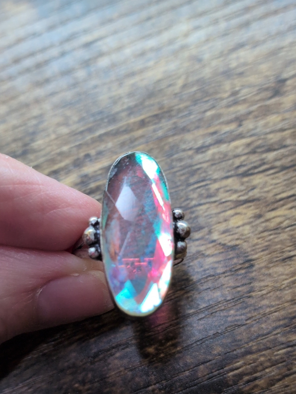 Iridiscent Rainbow Mystic Topaz Ring - Women Jewelry